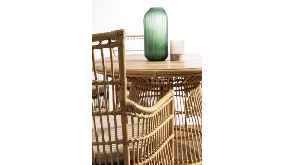 Tavolo e Sedie in alluminio effetto rattan Adelma di Bizzotto