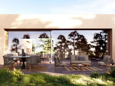 Arredo da esterno Eularia in tessuto e legno di teak di Bizzotto