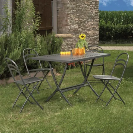 Tavolo da giardino Folding Table in acciaio zincato di La Seggiola