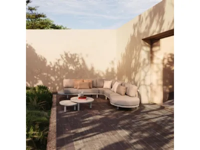 Divano angolare Hercules in alluminio e tessuto di Bizzotto