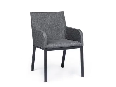 Sedia da giardino Owen in Alluminio con seduta rivestita tessuto di Bizzotto