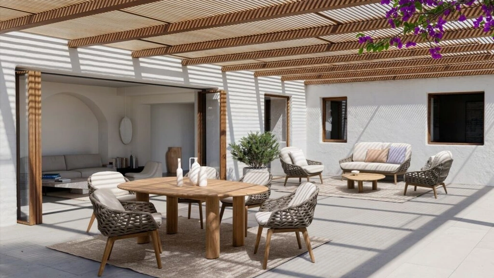 Sedia Tamires in corda e teak di Bizzotto